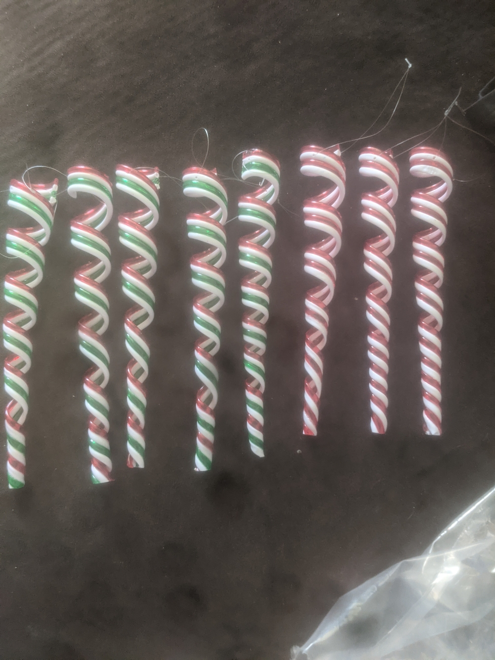 Holiday Spiral Candy Cane Ornaments - Red, White & Green & Red and White Ones